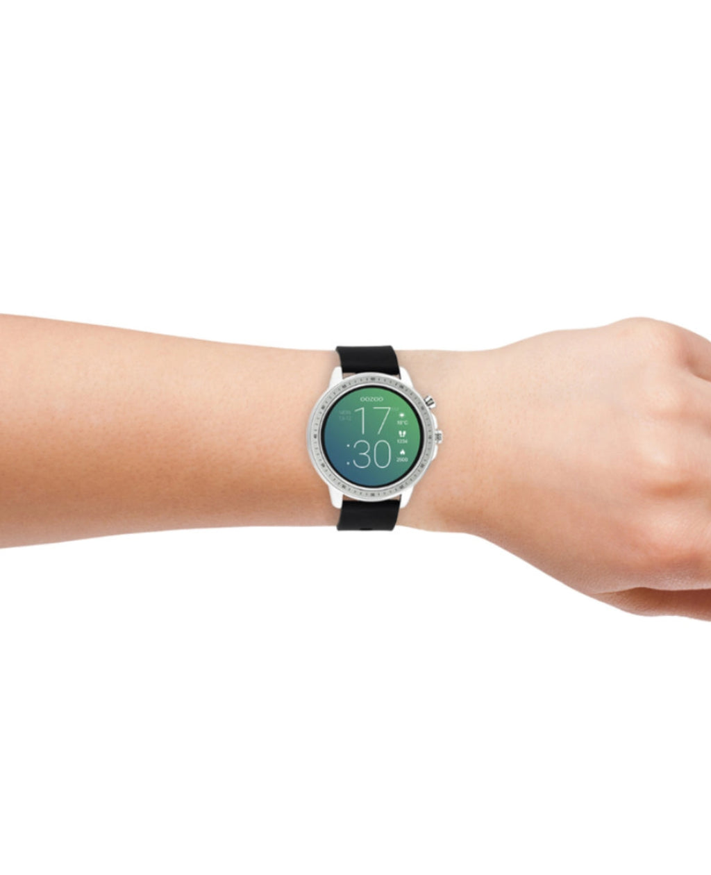 rundes gehäuse Kautschuk uhrenarmband schwarz