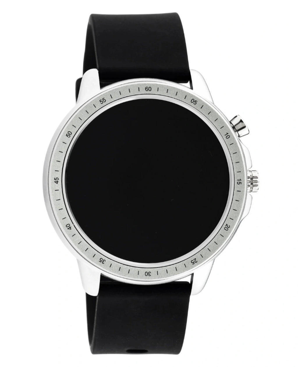 rundes gehäuse Kautschuk uhrenarmband schwarz