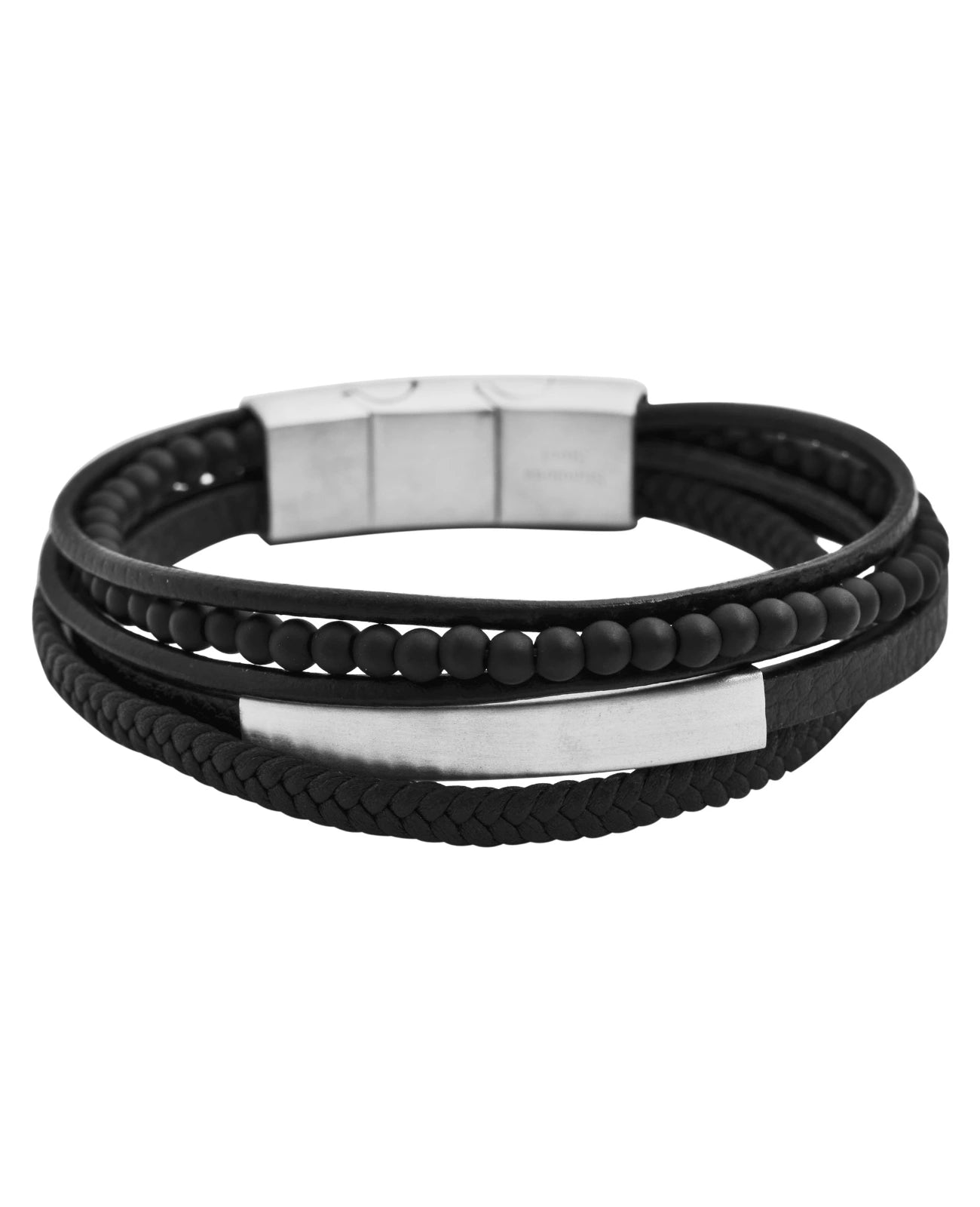 5 reihiges lederarmband mit schmaler gravurfläche