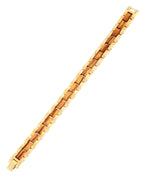 gliederarmband in der mitte holz außen edelstahl goldfarben