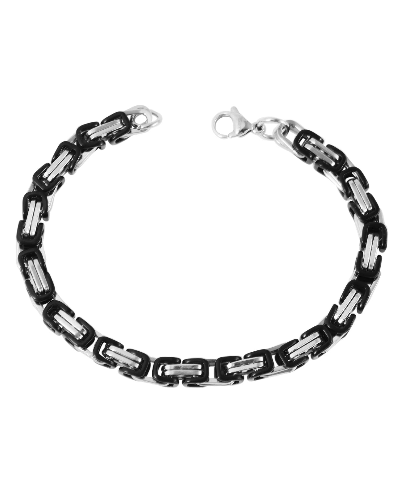 königskette armband silber schwarz