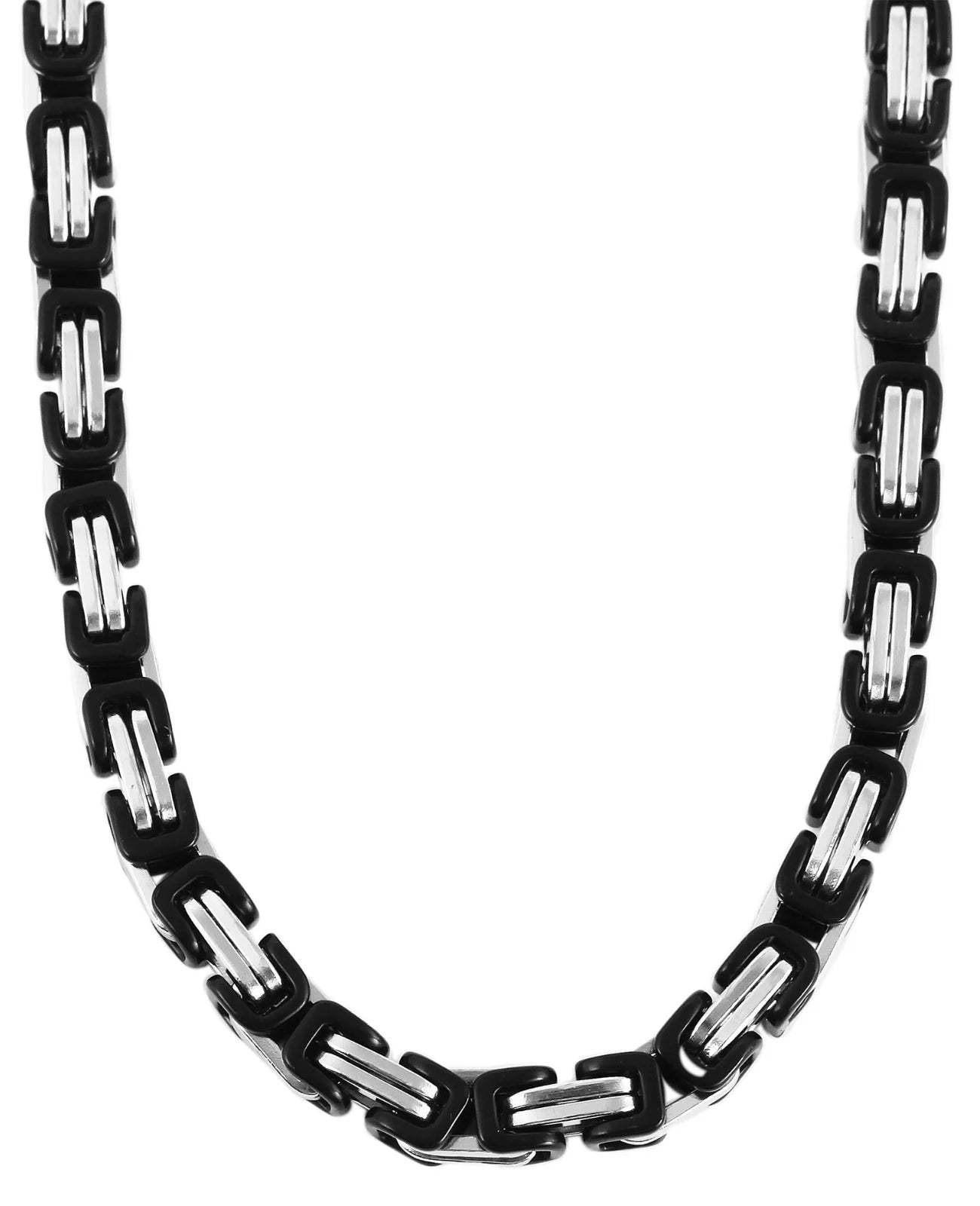 königskette silber schwarz mit karabiner verschluss