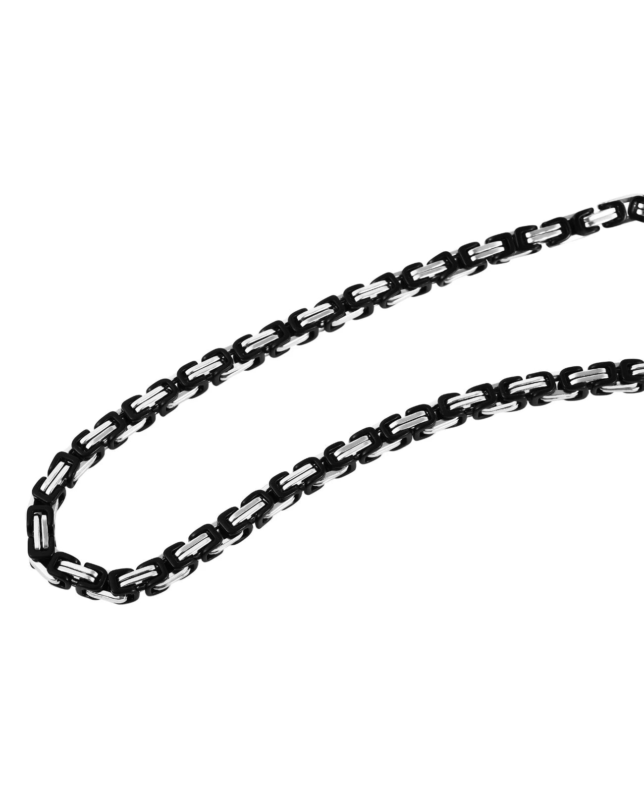 königskette silber schwarz mit karabiner verschluss