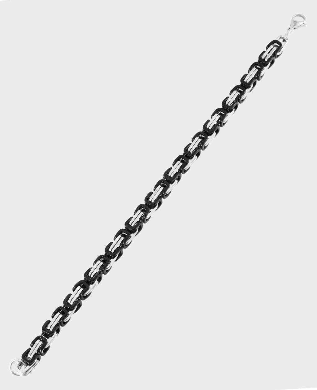 königskette silber schwarz mit karabiner verschluss
