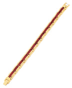 gliederarmband in der mitte holz außen edelstahl goldfarben