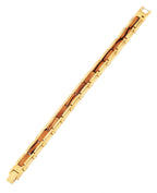 gliederarmband in der mitte holz außen edelstahl goldfarben