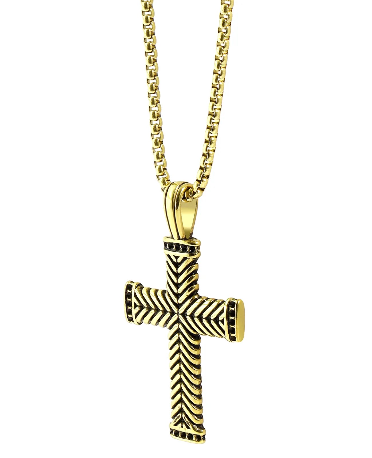 veneziakette mit großen eckigen kreuz anhänger
