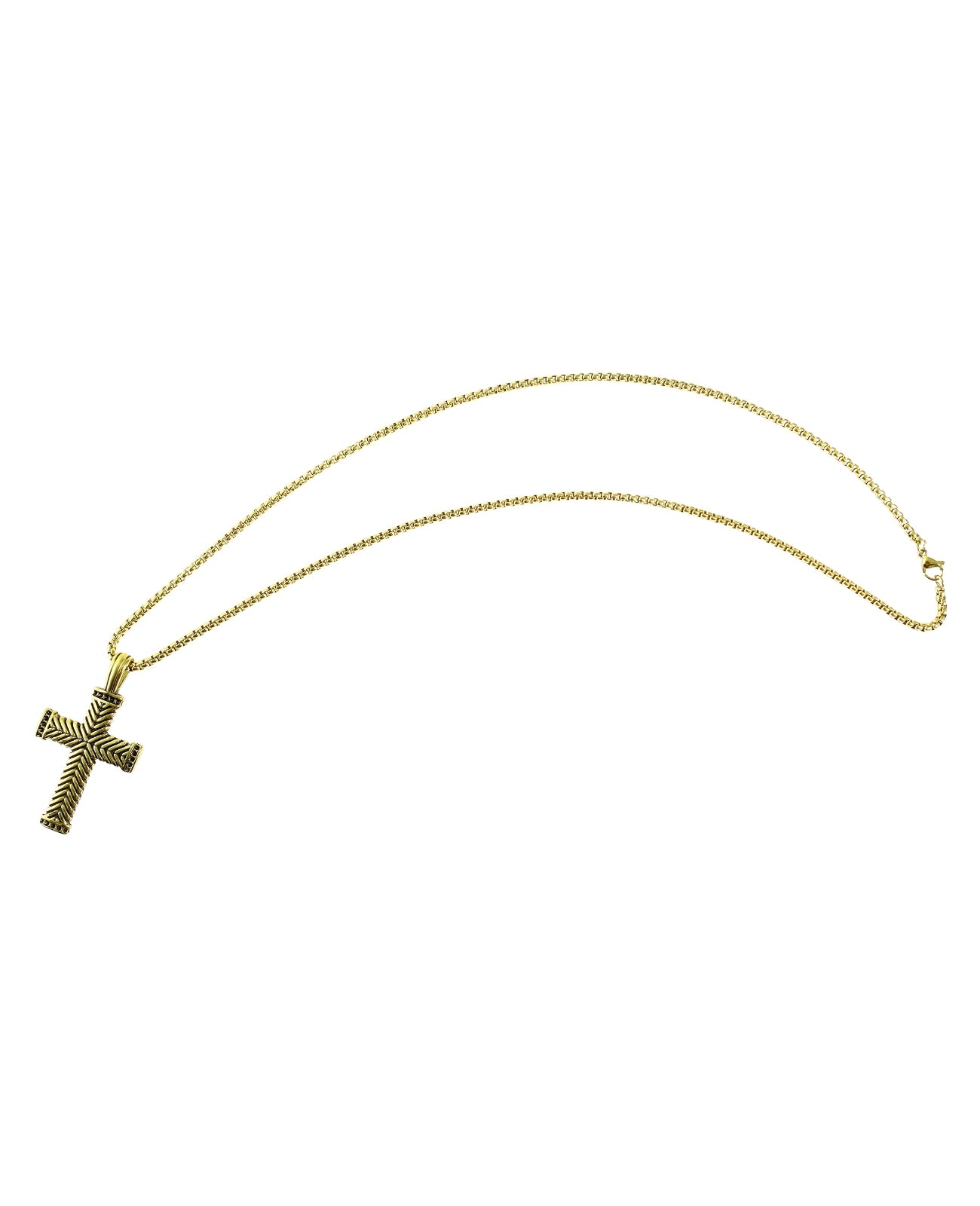 veneziakette mit großen eckigen kreuz anhänger