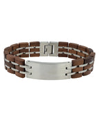 breites ident armband mit holz gliederarmband