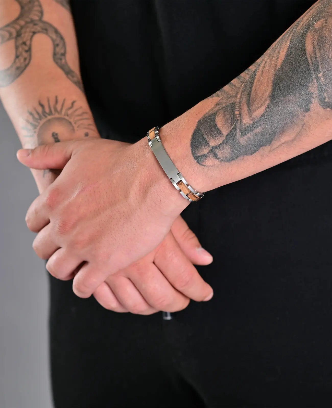 ident armband mit holz gliederarmband