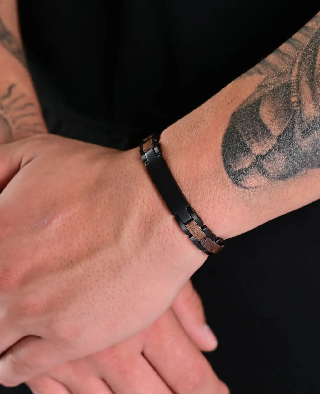 ident armband mit holz gliederarmband