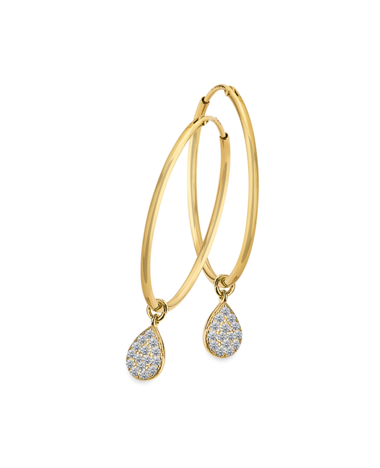 damen creolen gold mit einhaenger tropfen cem