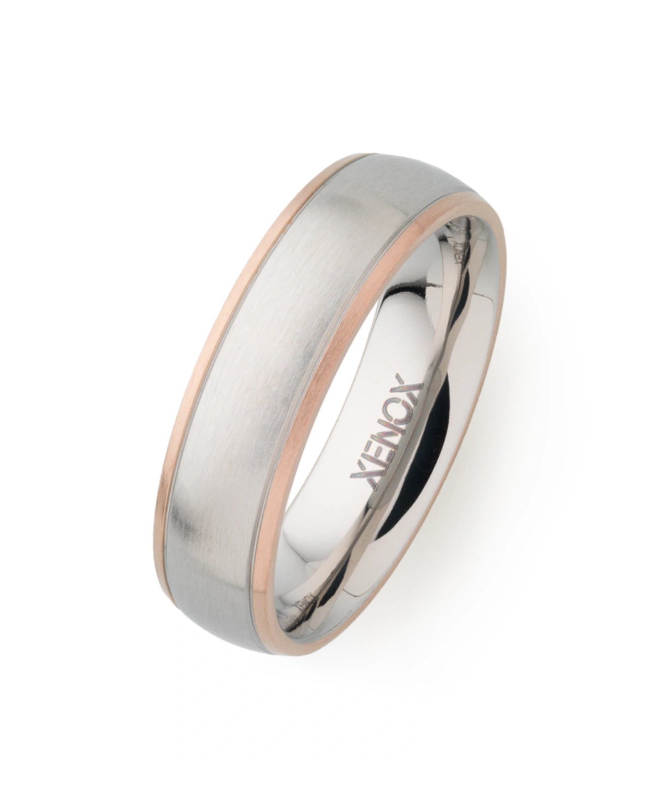 Ring edelstahl links und rechts dünner rosérand