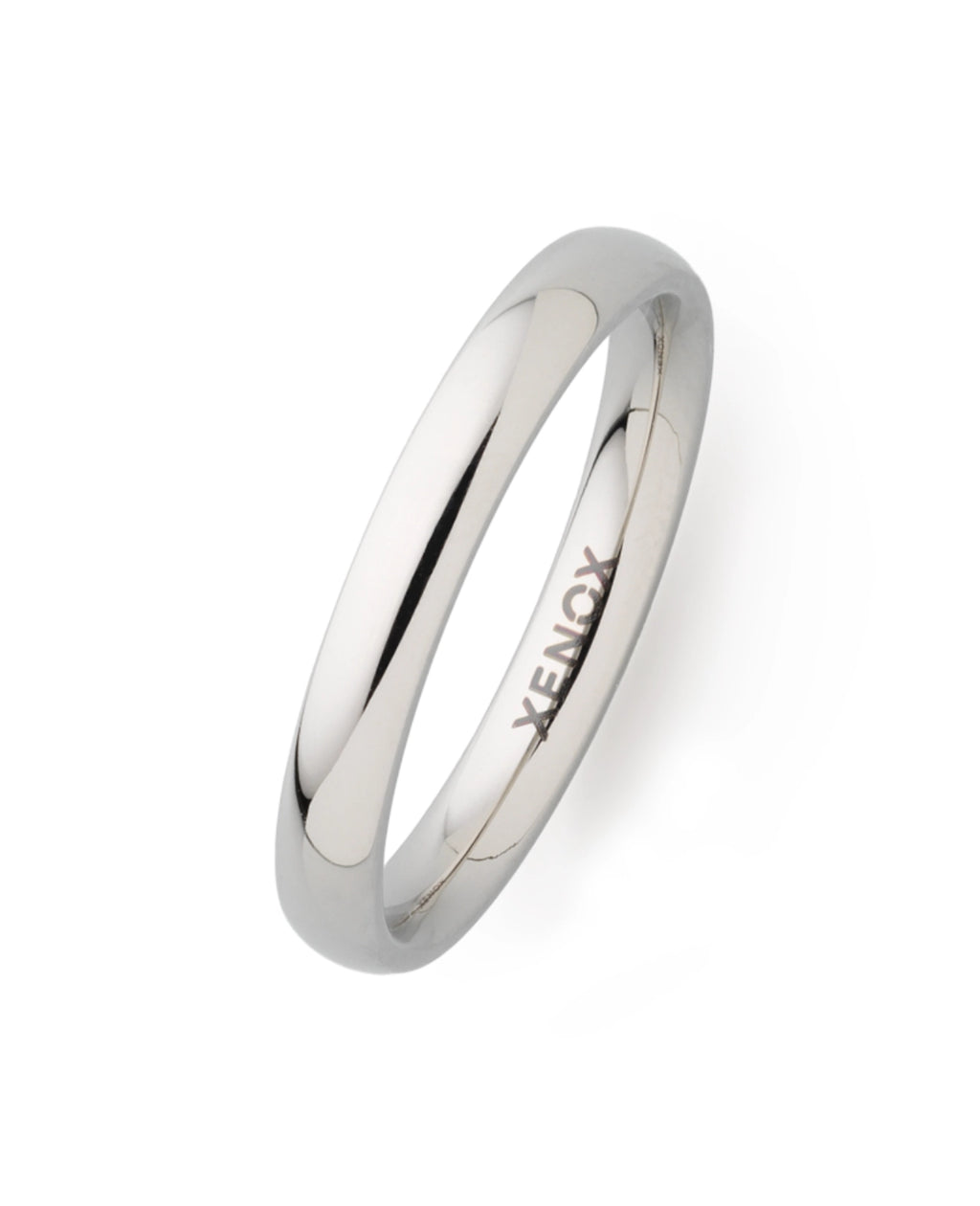 einfacher glatter gewölbter ring silberfarben