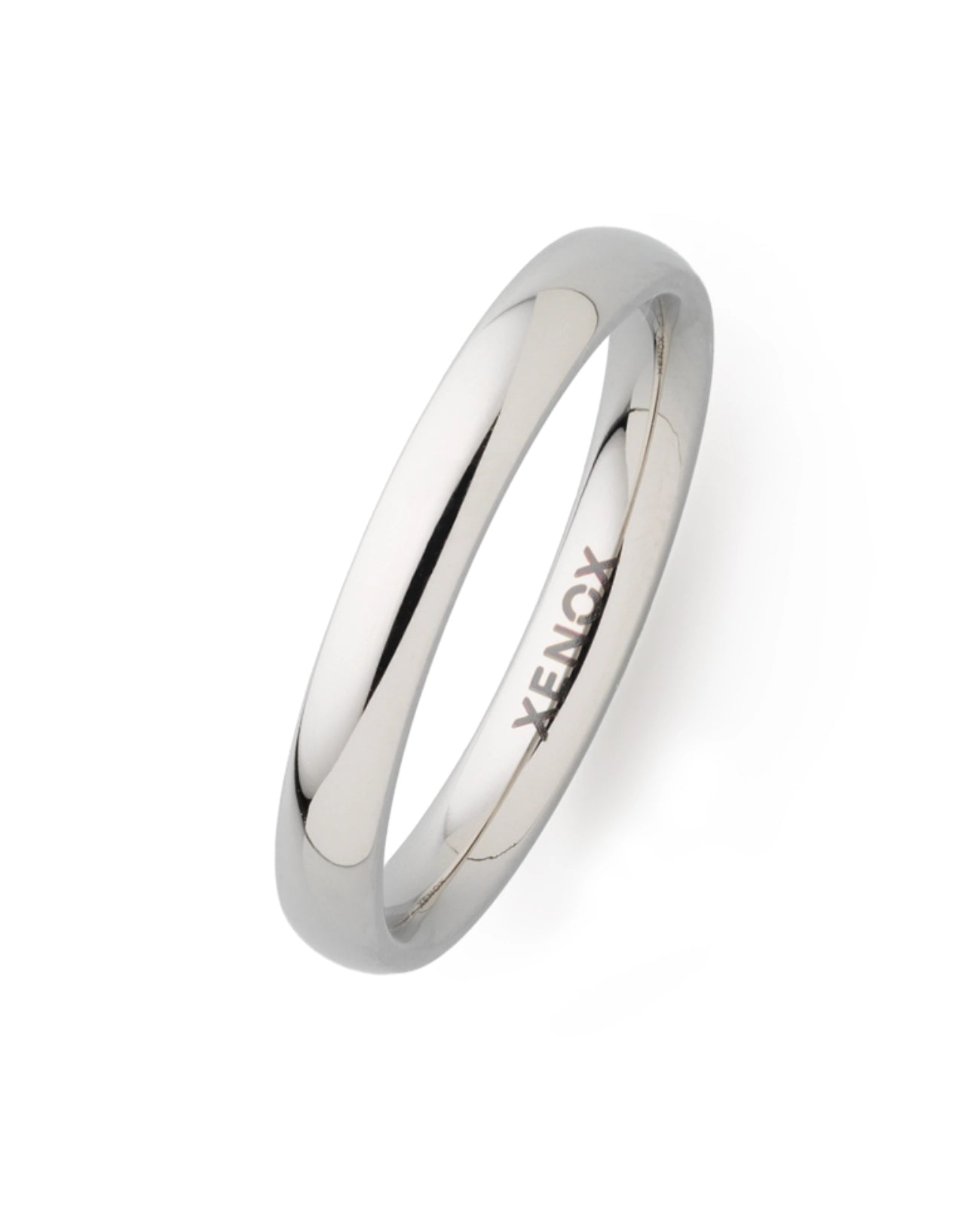einfacher glatter gewölbter ring silberfarben
