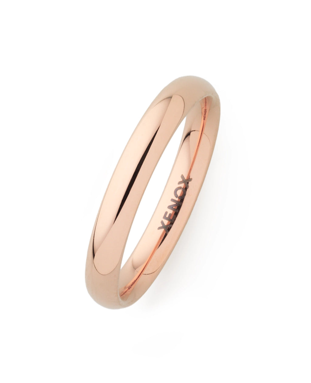 einfacher glatter gewölbter ring roséfarben