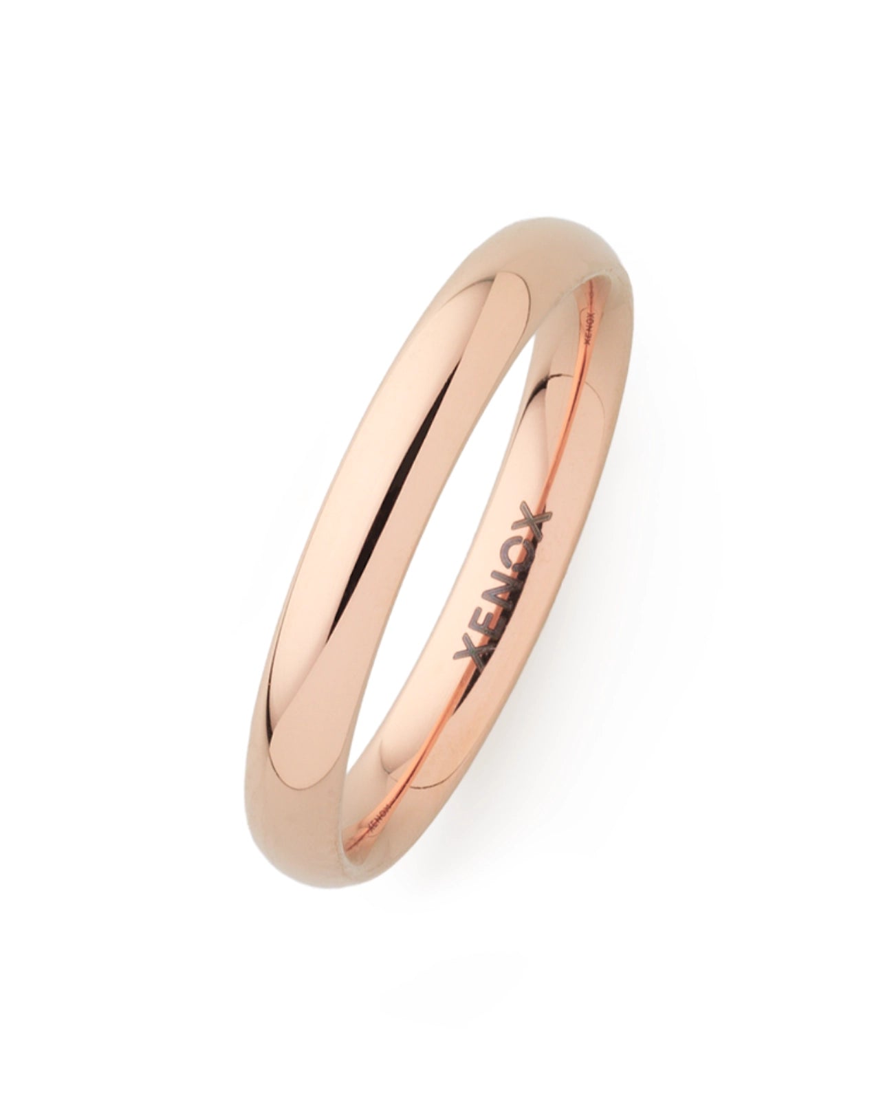 einfacher glatter gewölbter ring roséfarben