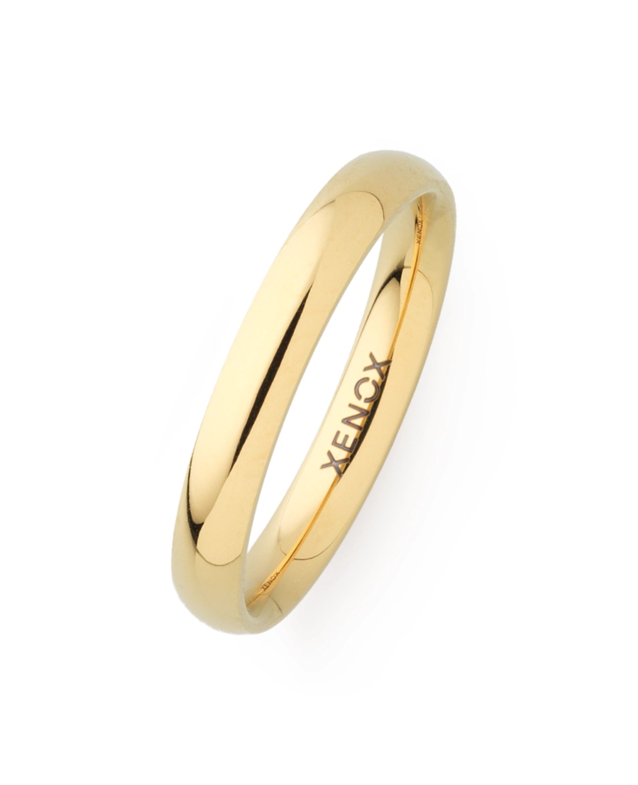 einfacher glatter gewölbter ring goldfarben