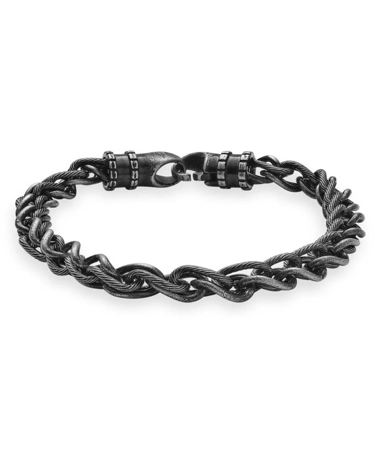 gedrehte gerillte armkette schwarz mit karabiner Verschluss