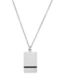 ankerkette mit rechteckigen anhänger mit schwarzen Querstrich