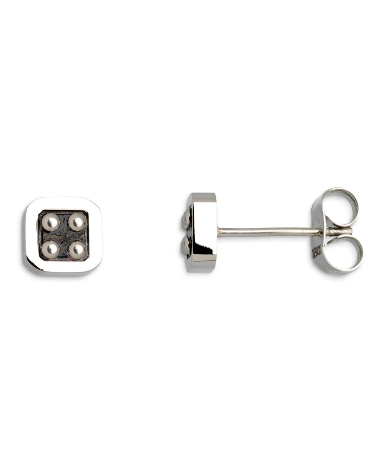 Eckige ohrstecker in würfeloptik 4