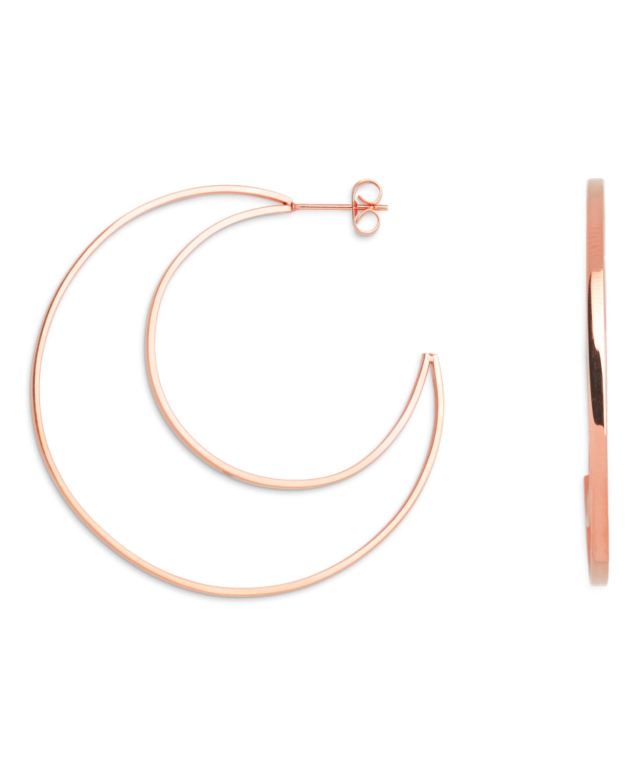 Steckcreolen drahtform mondform rosegold