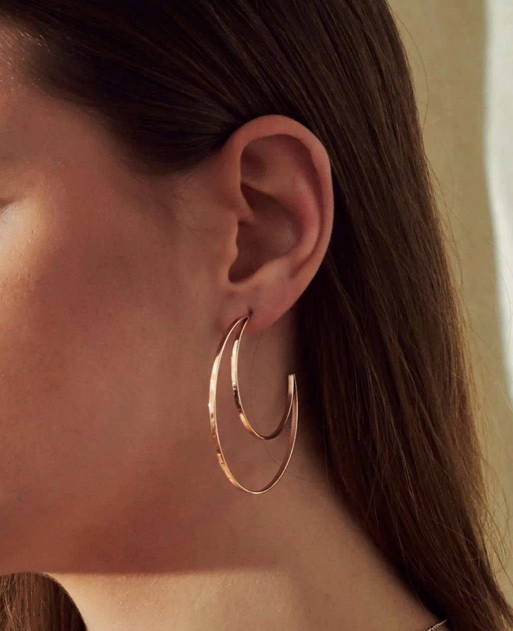 Steckcreolen drahtform mondform rosegold