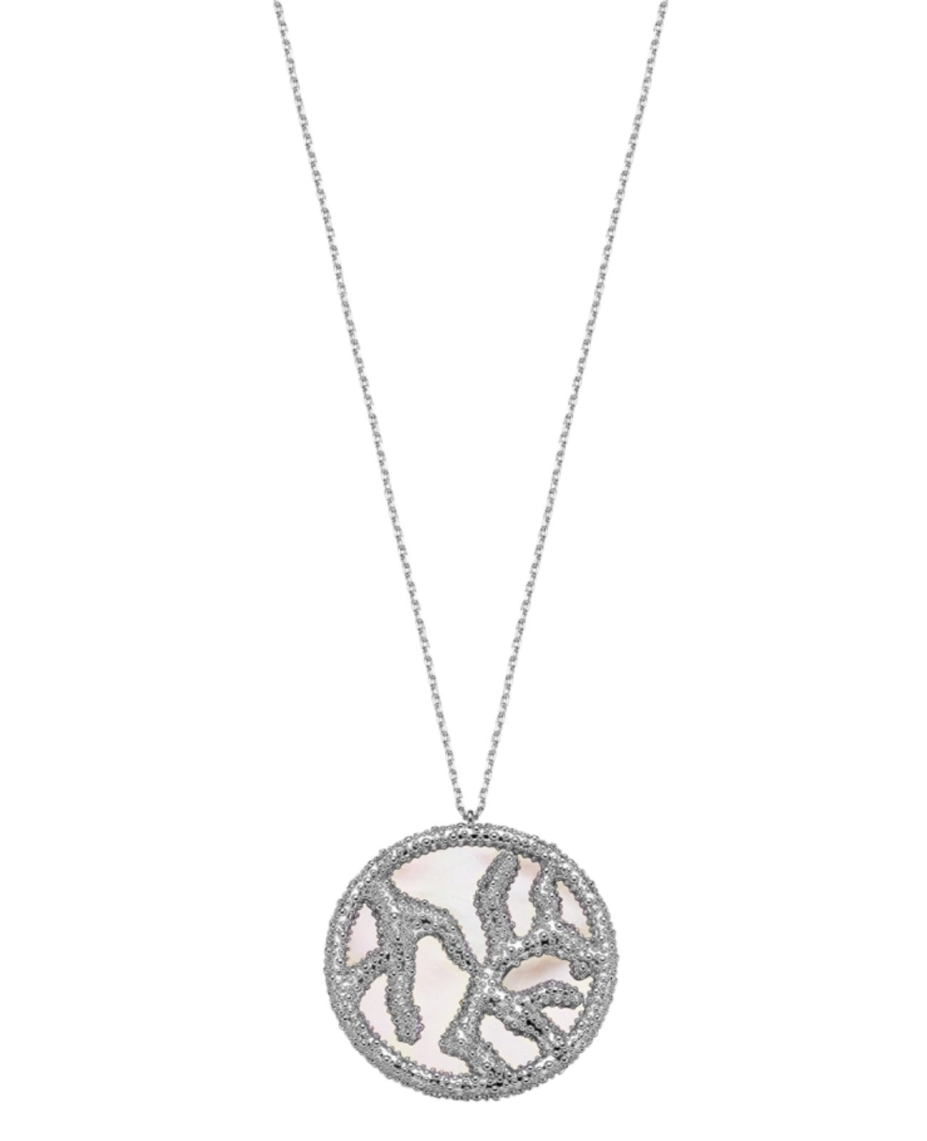 ankerkette mit runden anhänger Perlmutt mit Korallenmotiv
