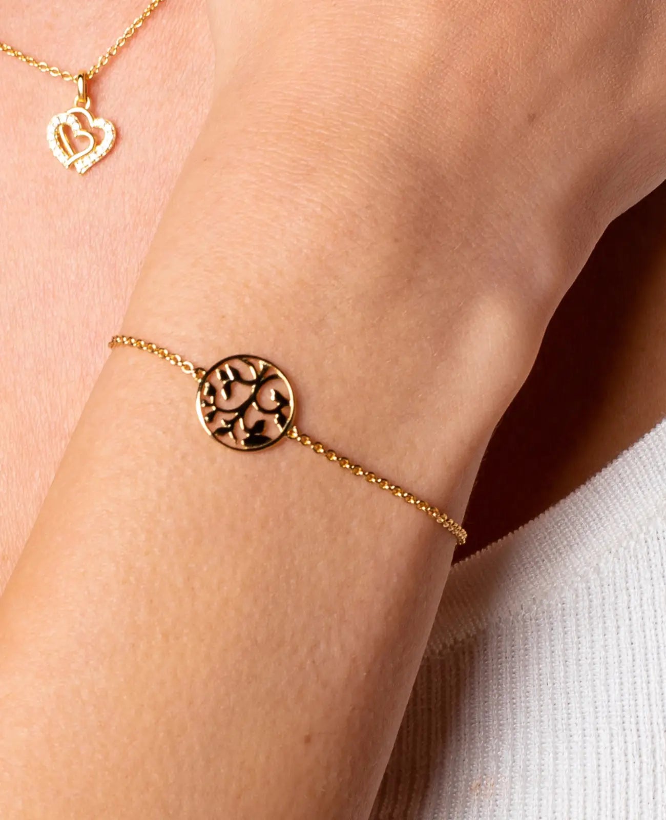 Anker armband mit runden mittelteil baum des lebens