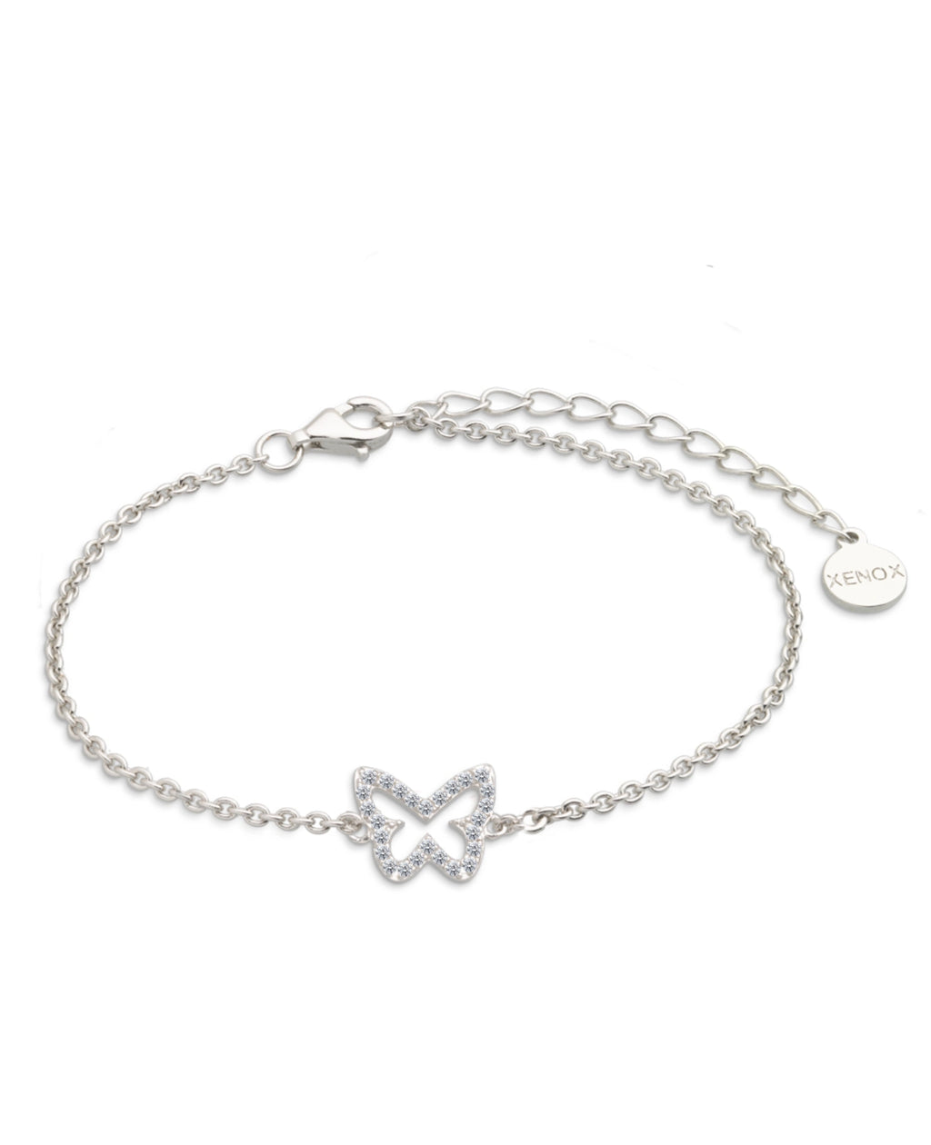 anker armkette mit schmetterling Symbol voll mit steinen besetzt