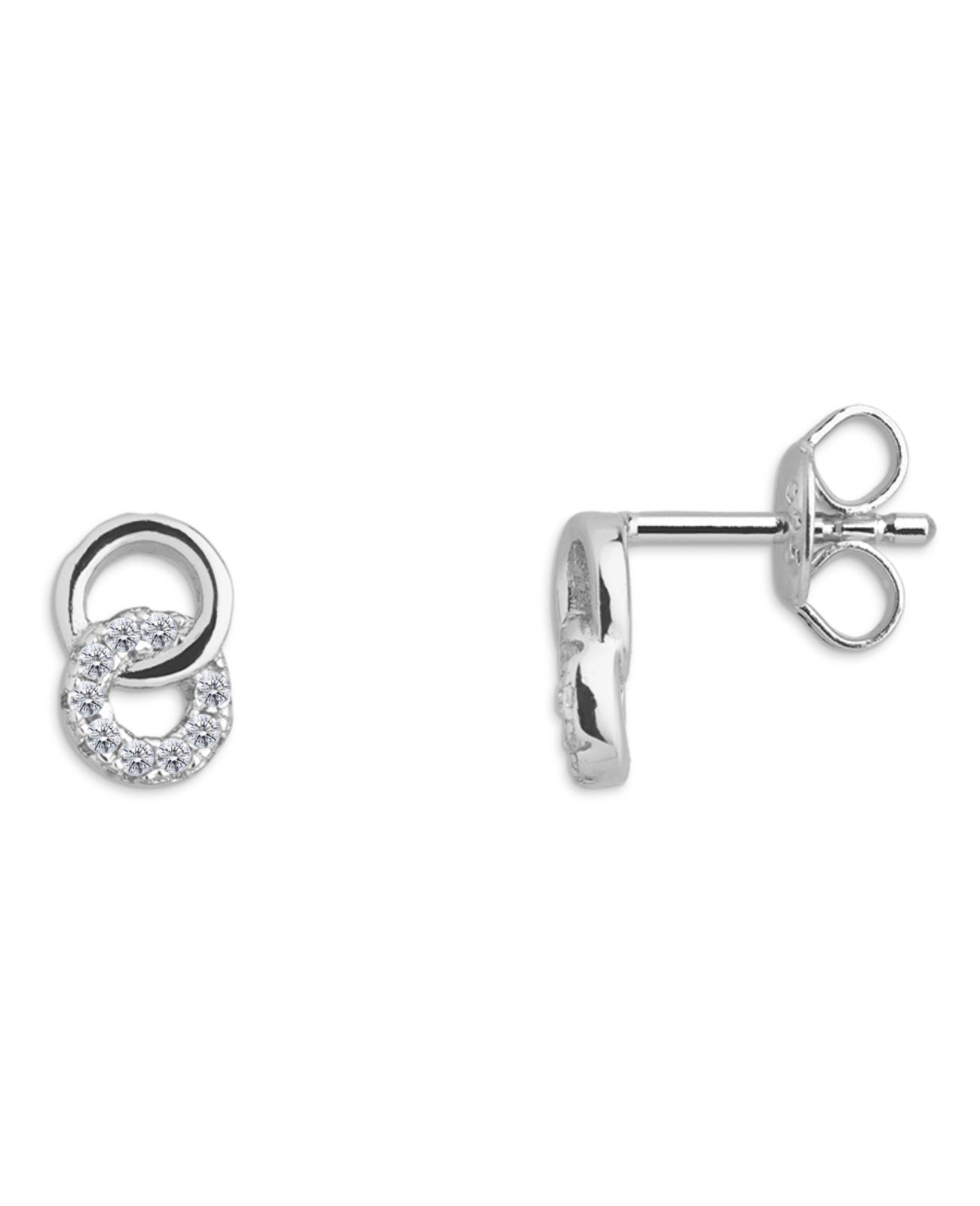 ohrstecker zwei ineinander geschundenen ringe