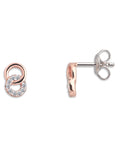 ohrstecker zwei ineinander geschlungenen ringe rosegold