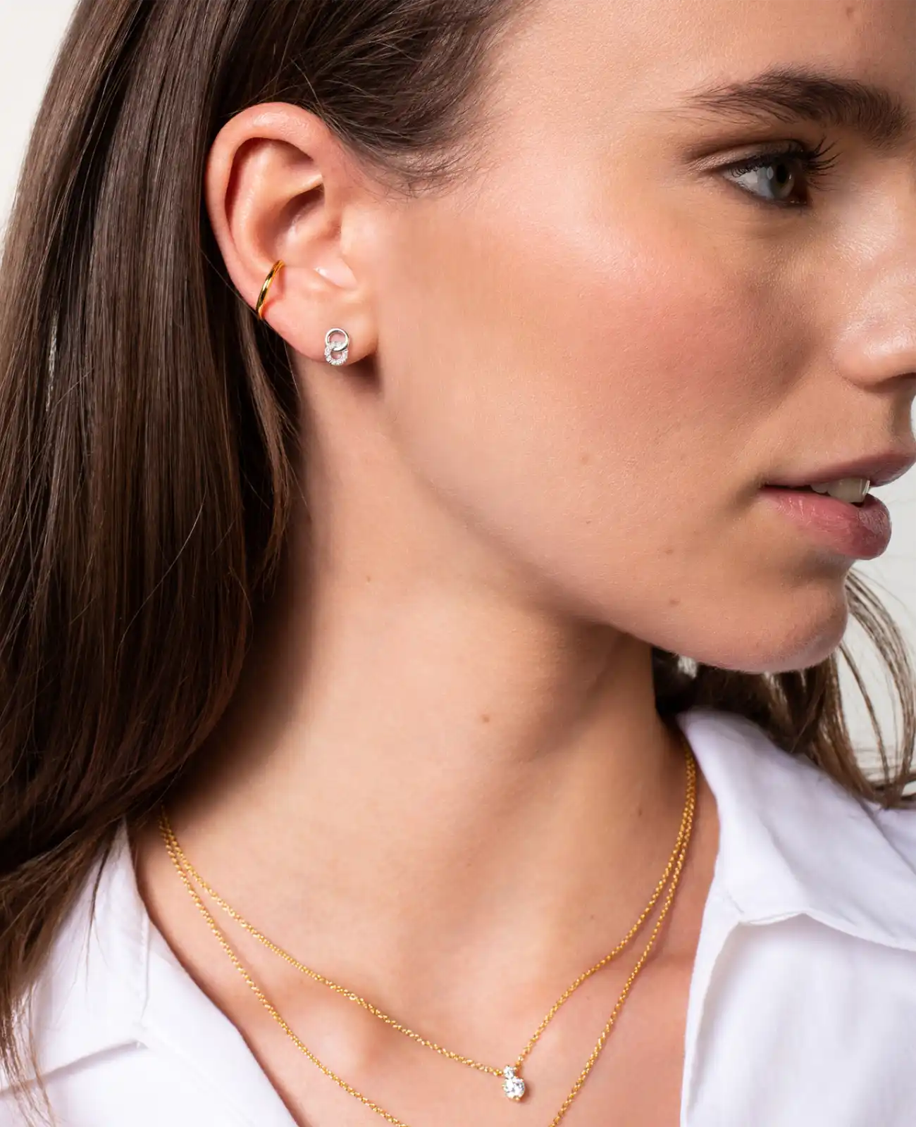 ohrstecker zwei ineinander geschlungenen ringe rosegold