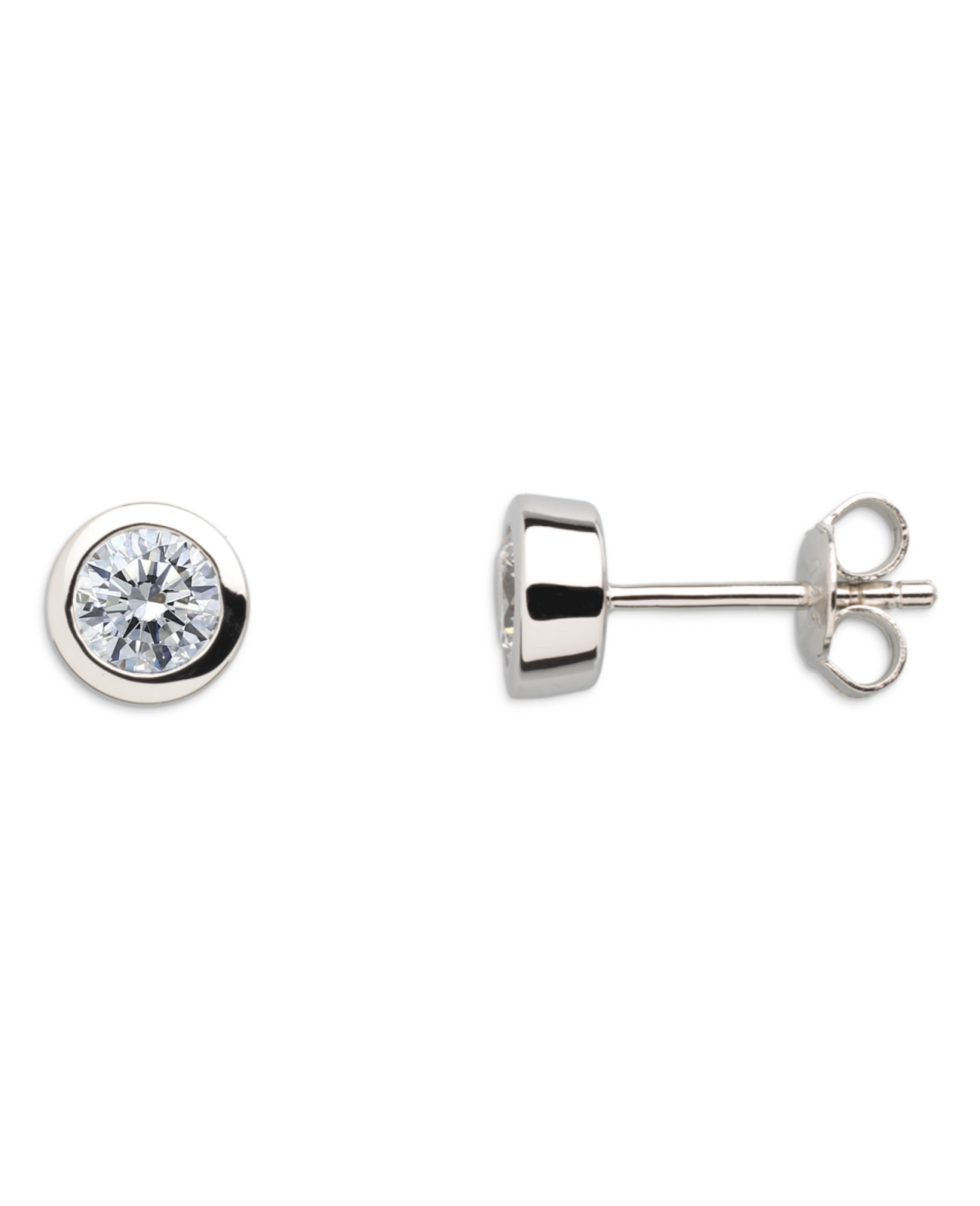ohrstecker mit zirkonia stein in zargenfassung
