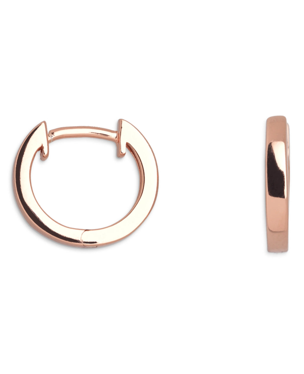 runde kantige creolen glänzend rosegold