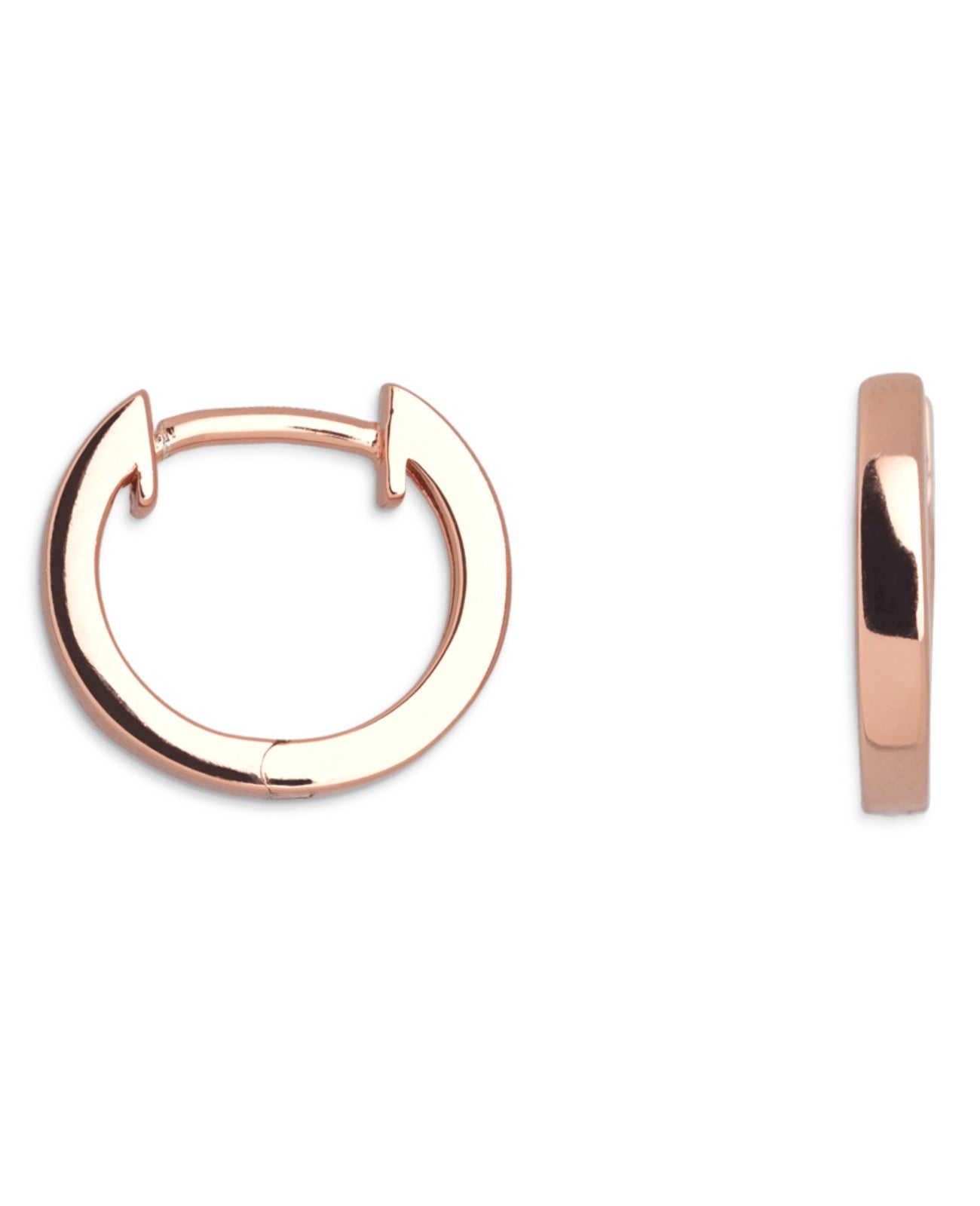 runde kantige creolen glänzend rosegold