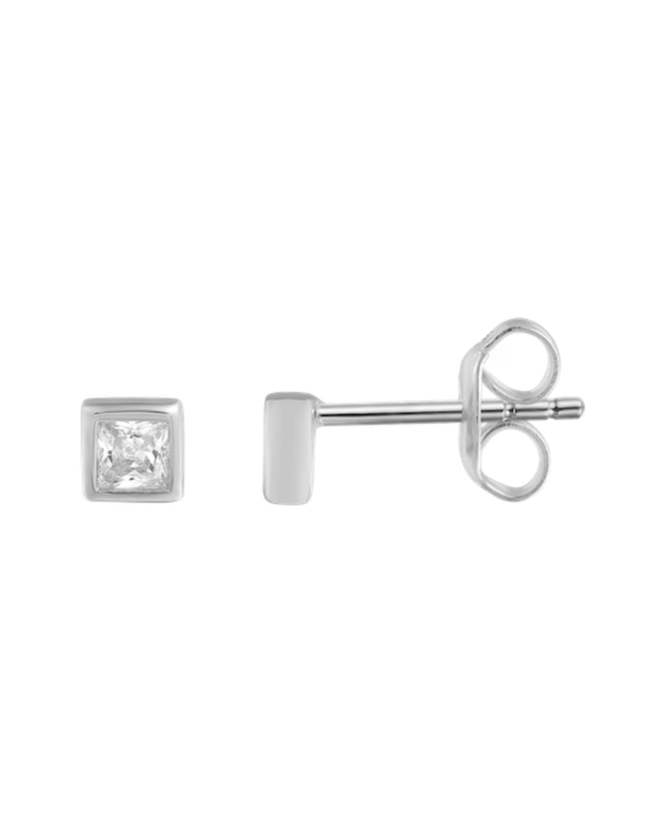 ohrstecker mit viereckigen zirkonia stein