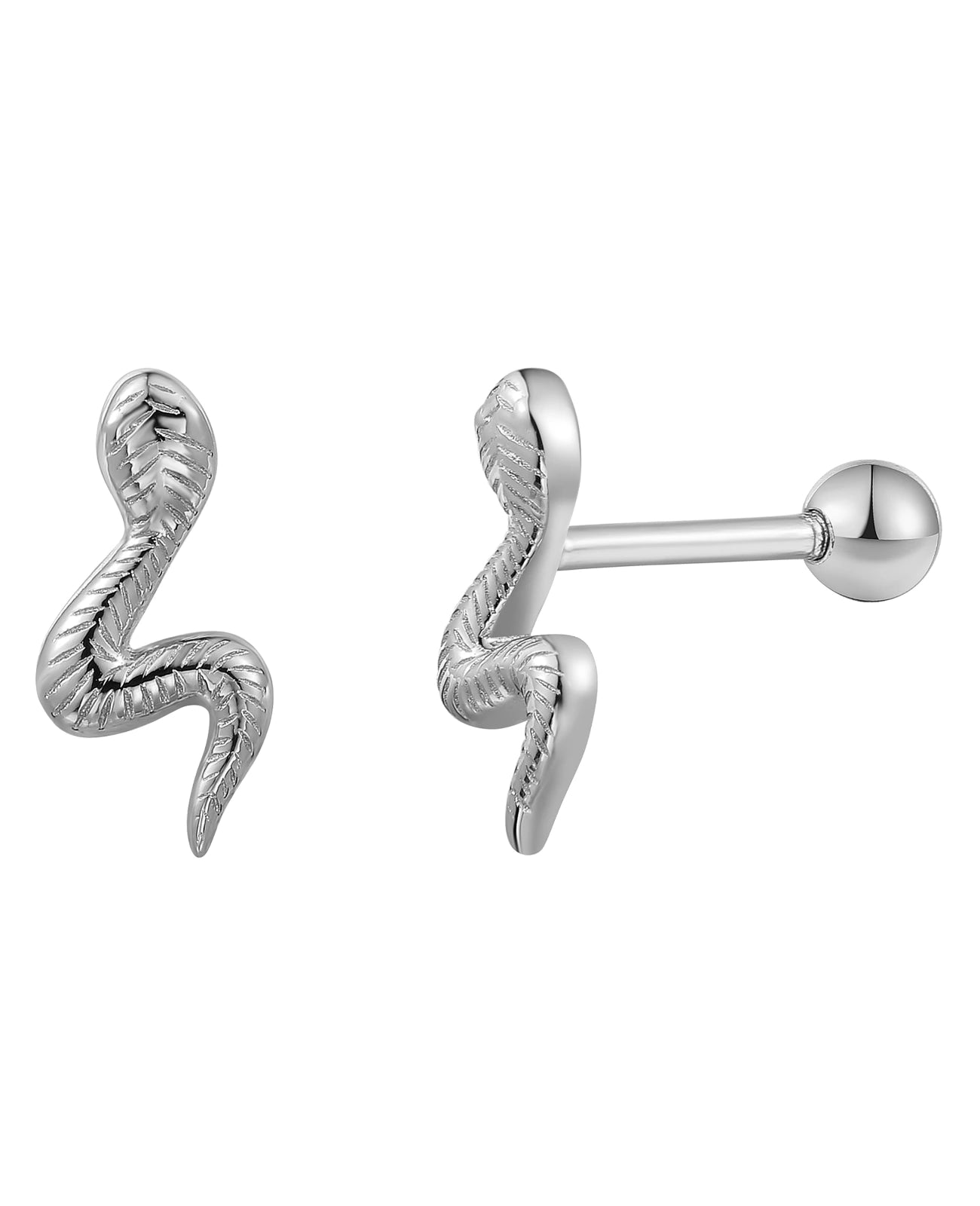 piercing ohrstecker mit schraubgewinde schlange