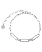 armband anker mit weiten gliedern mittelglied mit zirkonia besetzt